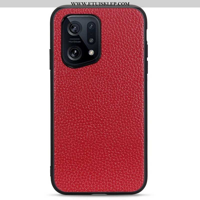 Etui do Oppo Find X5 Prawdziwa Skóra Litchi